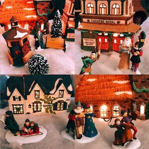 Department 56 Charming Holiday Village Set with LED Lights.
